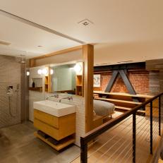 Modern Mezzanine Master Bath and Bedroom