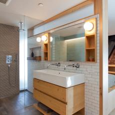 Modern Master Bathroom with Vessel Sink Double Vanity 