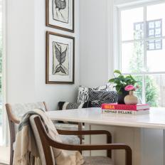 Pair of Wood-Framed Chairs in Kitchen Breakfast Nook