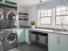 Large Laundry Room with 2 Pairs of Machines