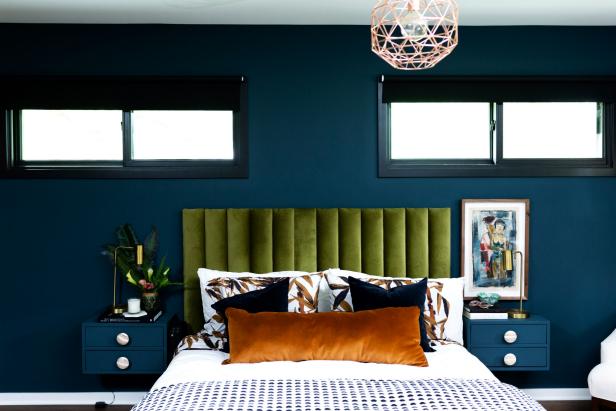 Master Bedroom Features Decadent Color Palette Of Midnight