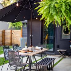 Outdoor Dining Table With Heavy-Duty Market Umbrella