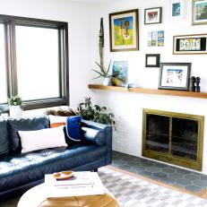 Existing Fireplace Gets Low-Cost Update With White Paint, New Mantel