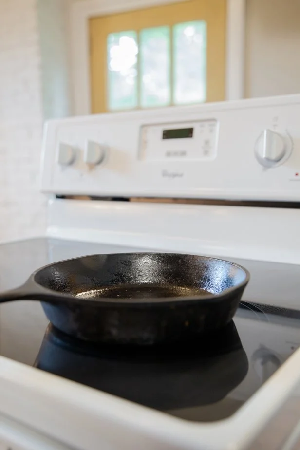 A glass cooktop heats quicker than a traditional stove with burners.