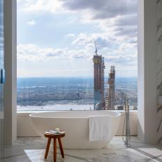 Marble Master Bath With Manhattan View