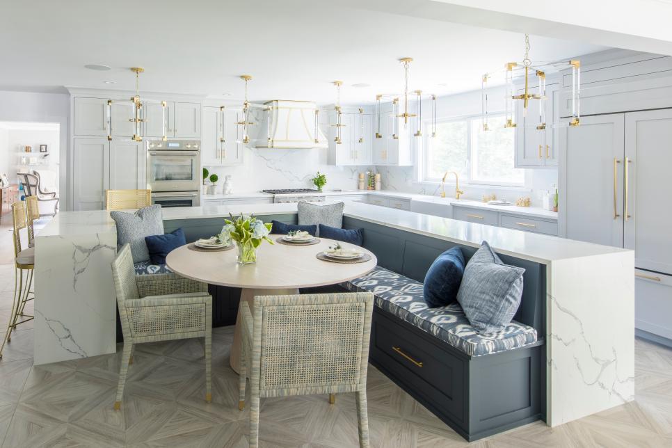 Eat-In Kitchen With Blue Banquette