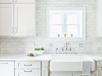 White Kitchen With Farmhouse Sink