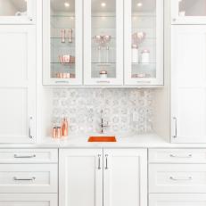 White Kitchen Cabinets With Copper Bowls
