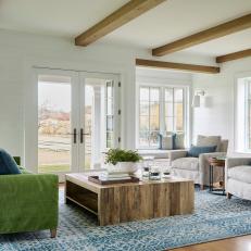 Scandinavian Living Room With Green Sofa