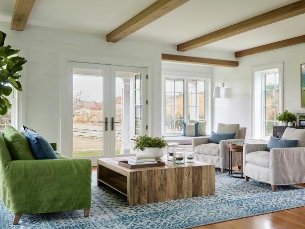 Blue Scandinavian Living Room Photos | HGTV