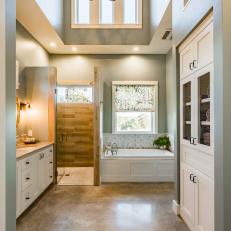 Country Master Bathroom With Botanical Shade