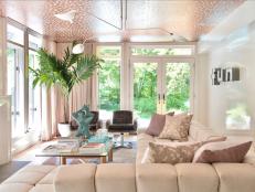 Pink Art Deco Living Room