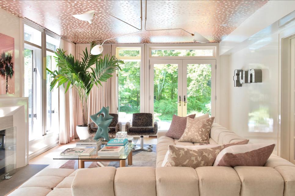 Pink Art Deco Living Room