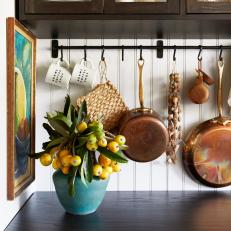 Kitchen Details With Wall-Mounted Rack