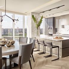 Modern Condo Kitchen With Dining Table