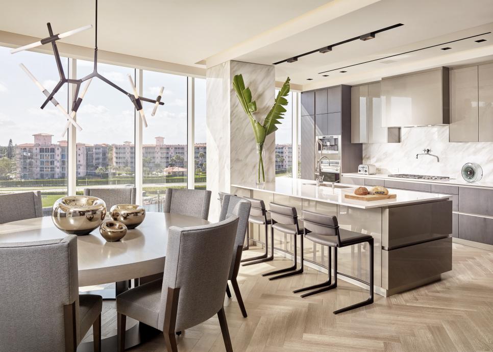 Modern Condo Kitchen With Dining Table | HGTV