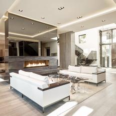 Modern Living Room With Large Mirror