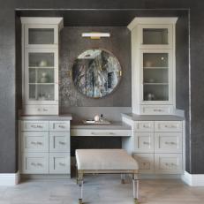 Gray and White Bathroom Vanity