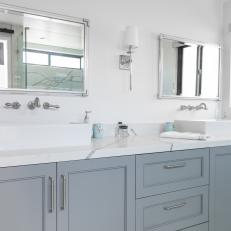 Double Vanity Bathroom With Gray Cabinets