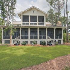 Farmhouse With Two Story Screened Porch