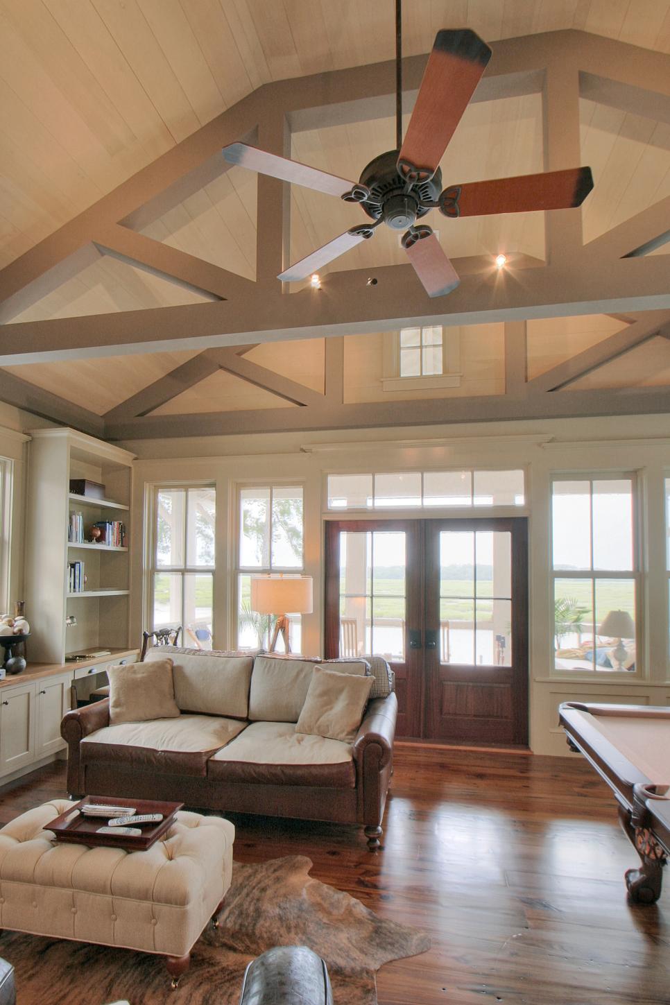 Grand Traditional Living Room With Vaulted Ceilings Hgtv