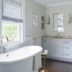 Gray Transitional Bathroom With Gray Shades