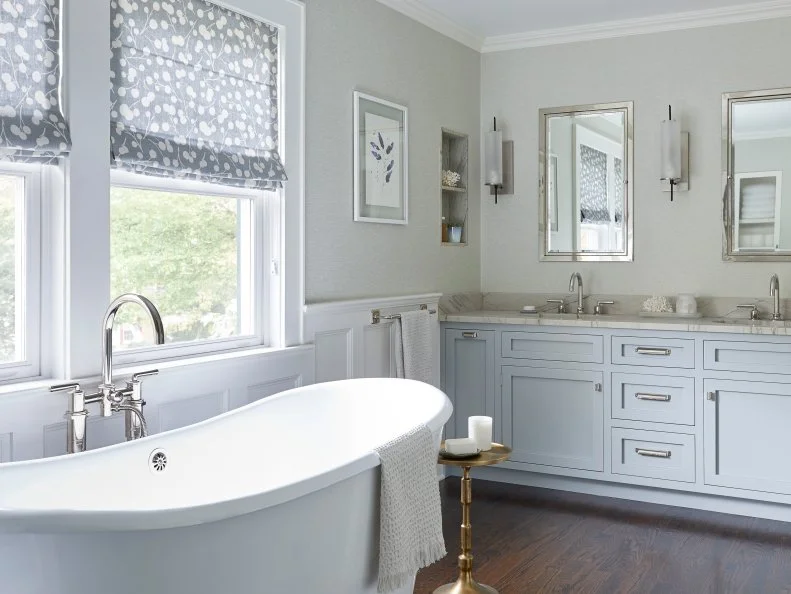 Gray Bathroom With Gray Shades