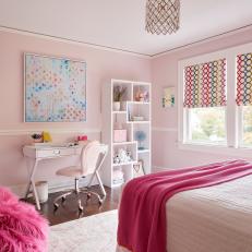 Pink Girl's Room With Rainbow Shades