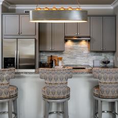 Small Eat-In Kitchen With Decorative Barstools