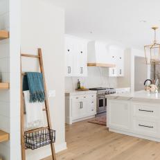 Bright White Kitchen With Built-In Shelves