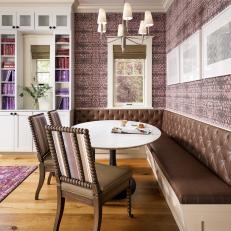 Purple Breakfast Nook With Wallpaper