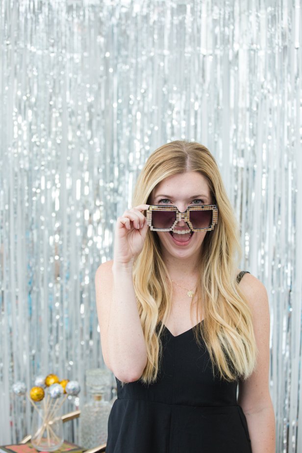 Disco Ball Sunglasses Are Worn by Girl at Party