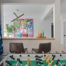 Contemporary Game Room with Modern Art