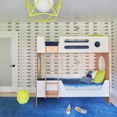 Modern Kids Bedroom with Black and White Wallpaper