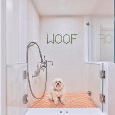 Modern Dog Bath in Lakeside Estate Home