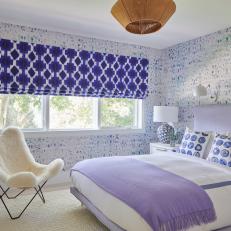Contemporary Bedroom Decorated in Shades of Purple