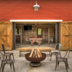 Fire Pit Area With Industrial Chairs