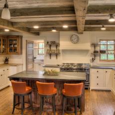 Rich Rustic Kitchen With Exposed Beams