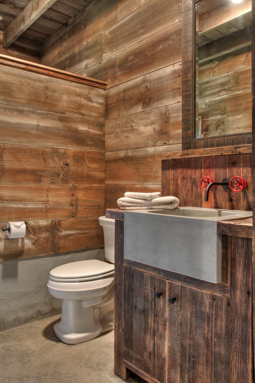 Rustic Guest Bathroom With Industrial Features HGTV