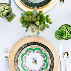 Green Vintage Place Setting