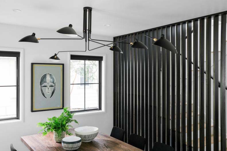Scandinavian-Style Black Dining Room Light Fixture
