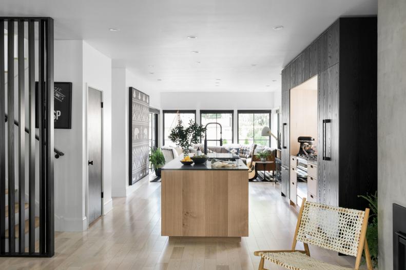 Light Hardwood Floor Extends Throughout Open-Concept Home