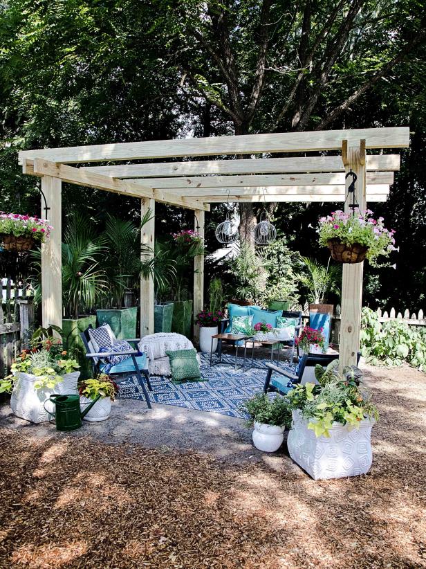 Turn your backyard into an outdoor oasis with this stylish pergola.