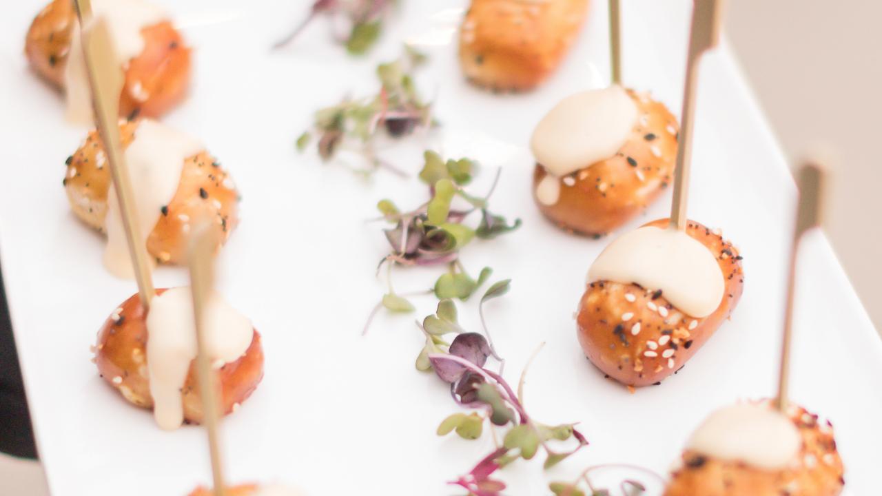 Food served shop on a stick