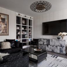 Cozy Black-And-White Living Room