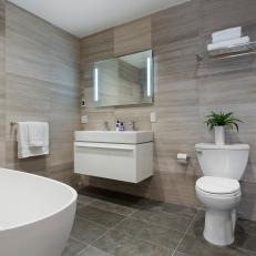 Modern Master Bathroom With Neutral Spa Design