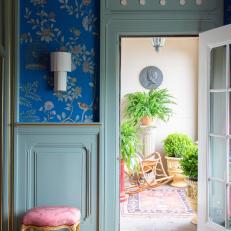 Blue Eclectic Hall and Sun Room