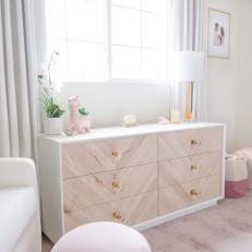 Dresser in Pink and White Nursery