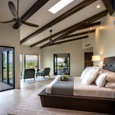 Rustic Master Bedroom With Balcony