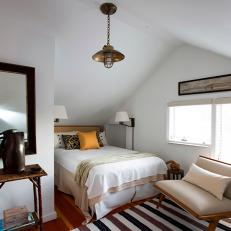 Neutral Guest Bedroom With Vaulted Ceiling